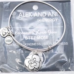 Alex and Ani Because I Love You Stepmom Charm Bangle